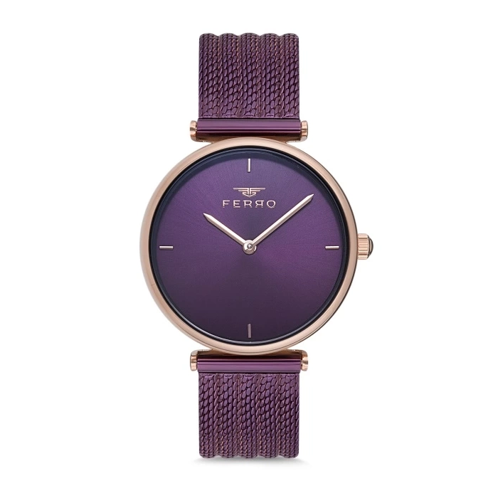 Ferro Mürdüm Hasır Kordon Kadın Kol Saati F11010C-1041-ZC