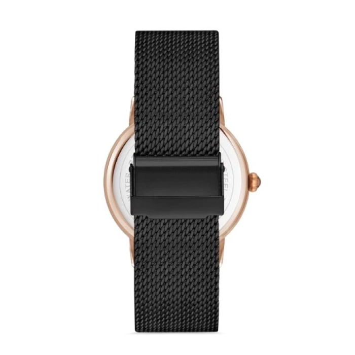 Ferro Black and Rose Mesh Strap Mens Wristwatch F11050C-1117-R2
