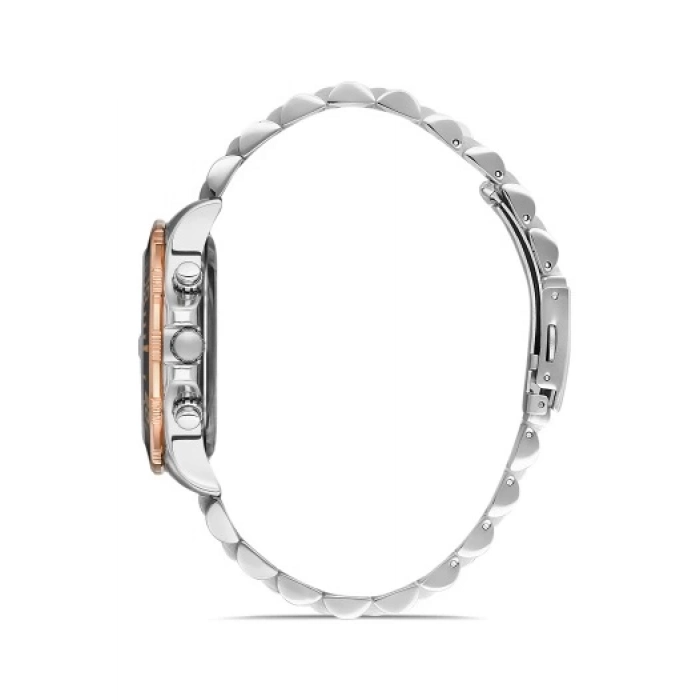 Ferro Rose and Silver Steel Strap Mens Wristwatch FM31921A-E2