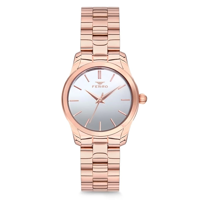 Ferro Rose Çelik Kordon Kadın Kol Saati F21071A-1102-C 3ATM Su Geçirmez 2 Yıl Garantili
