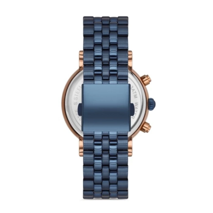 Ferro Lacivert Gümüş Çelik kordon Erkek Kol Saati FM3888A-T Tüm Fonksiyonlar Aktif 3 ATM Su Geçirmez