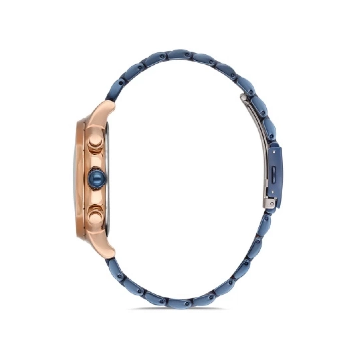 Ferro Lacivert Gümüş Çelik kordon Erkek Kol Saati FM3888A-T Tüm Fonksiyonlar Aktif 3 ATM Su Geçirmez