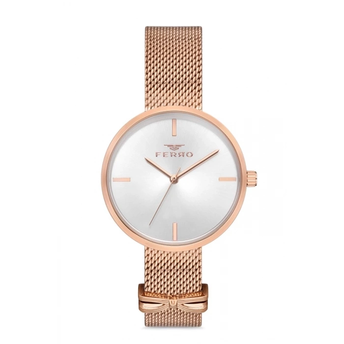 Ferro Rose Hasır kordon Kadın Kol Saati F21045C-979-C 3ATM Su Geçirmez 2 Yıl Garantili