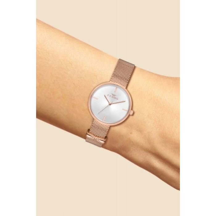 Ferro Rose Hasır kordon Kadın Kol Saati F21045C-979-C 3ATM Su Geçirmez 2 Yıl Garantili