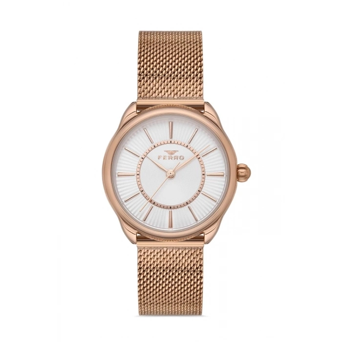 Ferro Rose Mesh Strap Womens Wristwatch F21152C-C