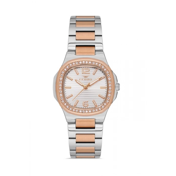 Ferro Rose ve G&#252;m&#252;S Çelik Kordon Kadın Kol Saati FL21366A-E