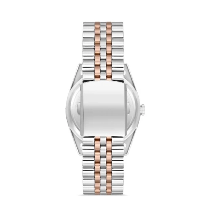 Ferro Rose ve Gümüş Çelik Kordon Erkek Kol Saati F11130A-E2 3 ATM Su Geçirmez 2 Yıl Garantili