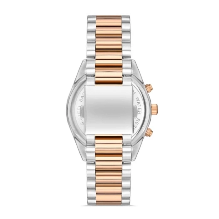 Ferro Rose ve Gümüş Çelik Kordon Erkek Kol Saati FM31289A-E3 Fonksiyonları Aktif 3 ATM Su Geçirmez