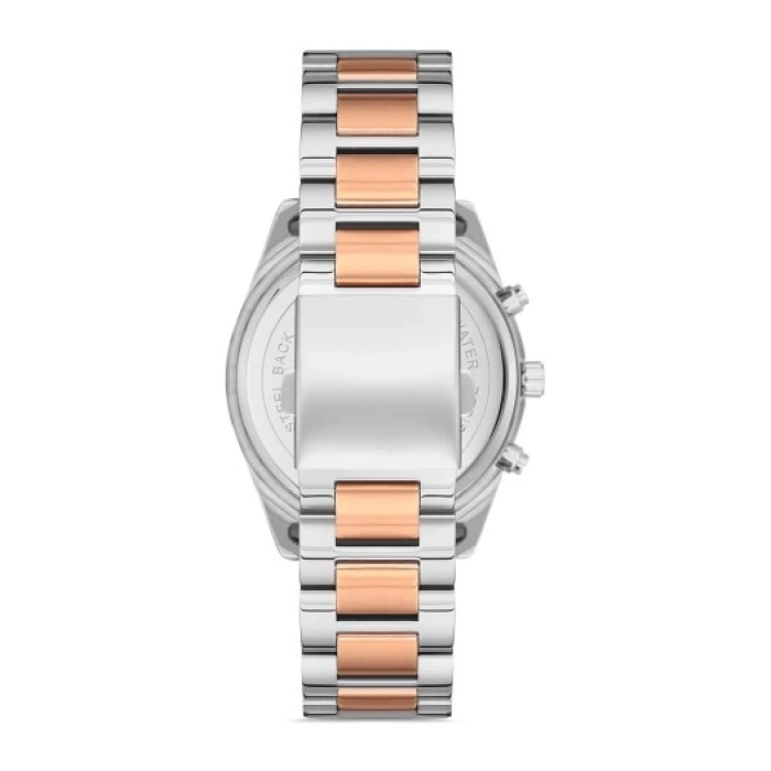 Ferro Rose and Silver Steel Strap Mens Wristwatch FM31920A-E