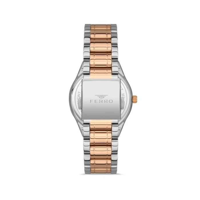 Ferro Rose and Silver Steel Strap Womens Wristwatch FL21262A-E
