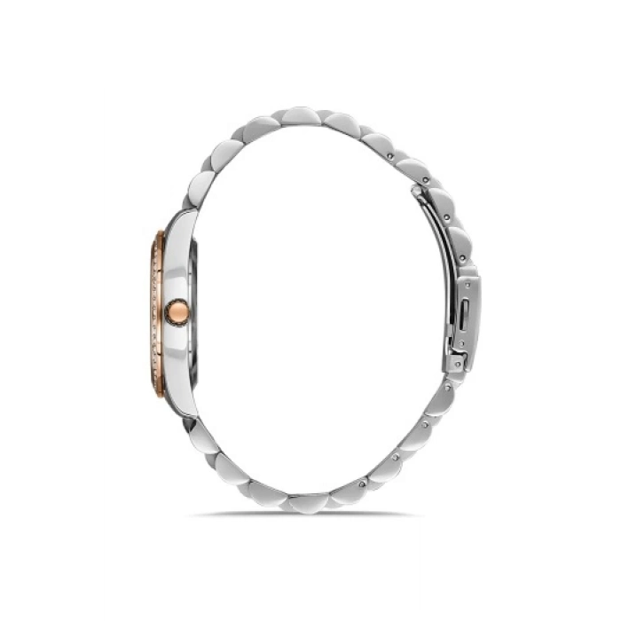 Ferro Rose ve Gümüş Çelik Kordon Kadın Kol Saati FL21263A-E 3ATM Su Geçirmez 2 Yıl Garantili