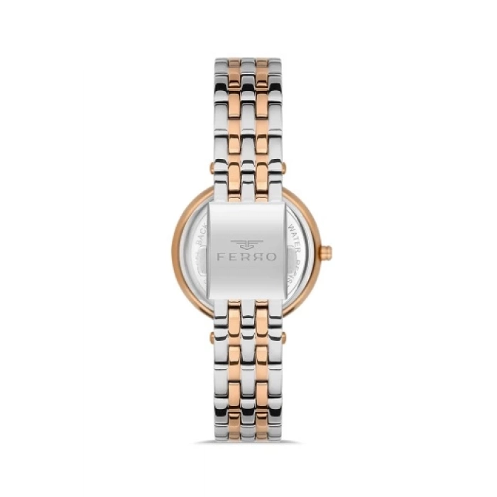 Ferro Rose and Silver Steel Strap Womens Wristwatch FL21331A-E