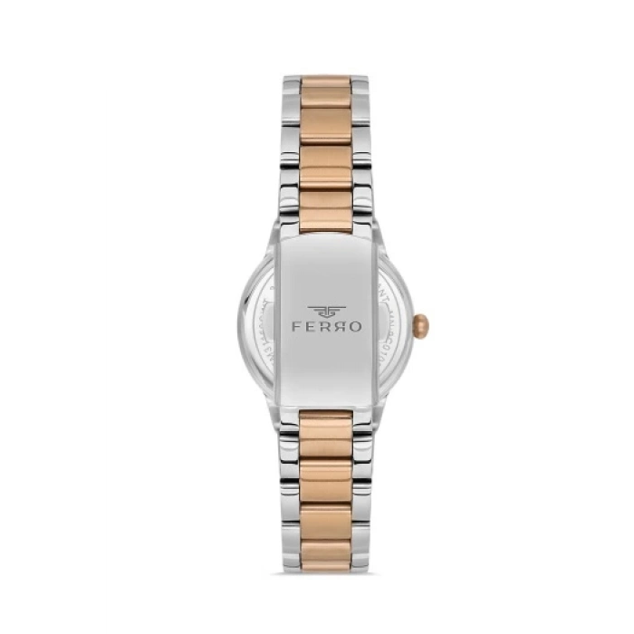 Ferro Rose and Silver Steel Strap Womens Wristwatch FL21349A-E