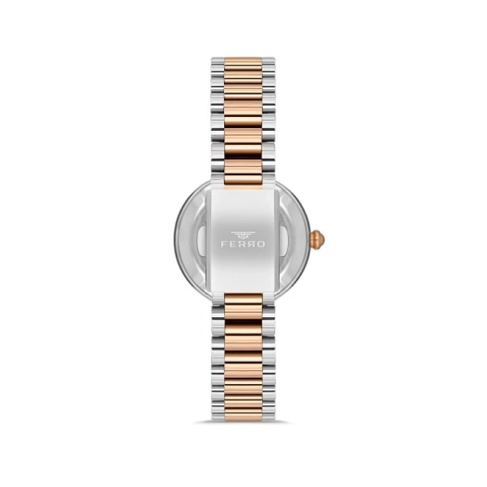 Ferro Rose ve Gümüş Çelik Kordon Kadın Kol Saati FL21493A-E13