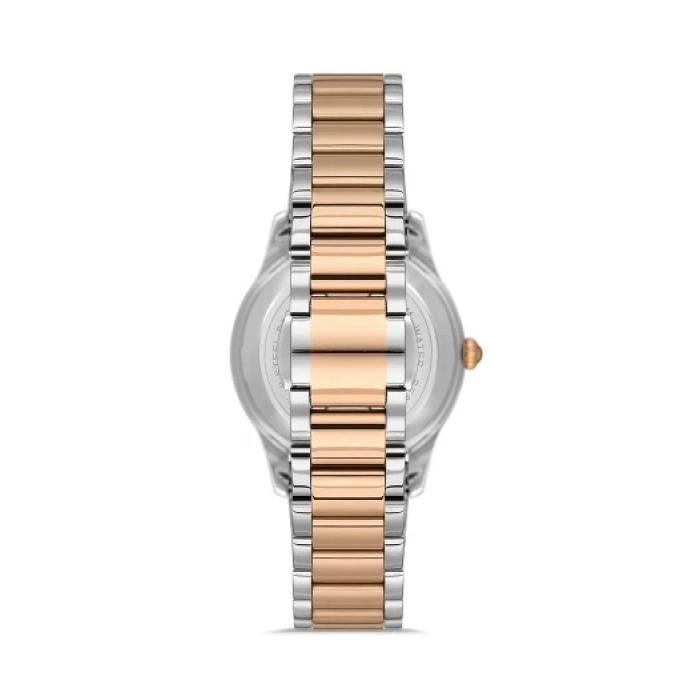 Ferro Rose ve Gümüş Çelik Kordon Kadın Kol Saati FL21501AWT-E8 3ATM Su Geçirmez 2 Yıl Garantili