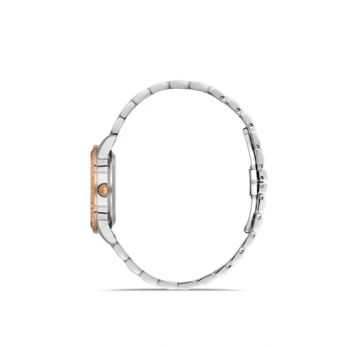 Ferro Rose ve Gümüş Çelik Kordon Kadın Kol Saati FL21501AWT-E8 3ATM Su Geçirmez 2 Yıl Garantili