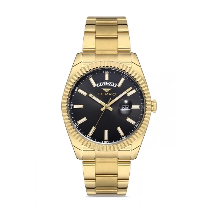 Ferro Sarı Çelik Kordon Erkek Kol Saati F11211A-B2