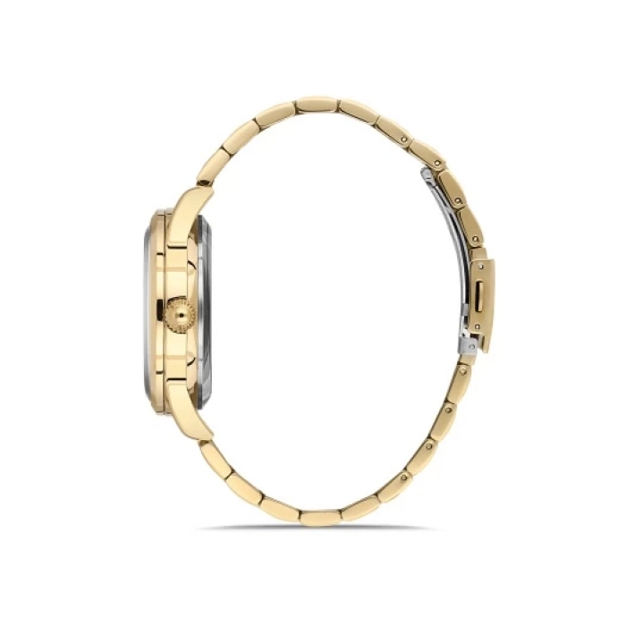 Ferro Sarı Çelik Kordon Erkek Kol Saati F31445A-B 3ATM Su Geçirmez 2 Yıl Garantili HediyePaketli