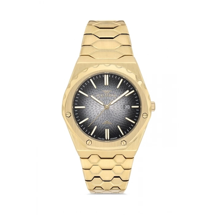 Ferro Sarı Çelik Kordon Erkek Kol Saati FM40133A-B2 Tüm Fonksiyonlar Aktif 3 ATM Su Geçirmez