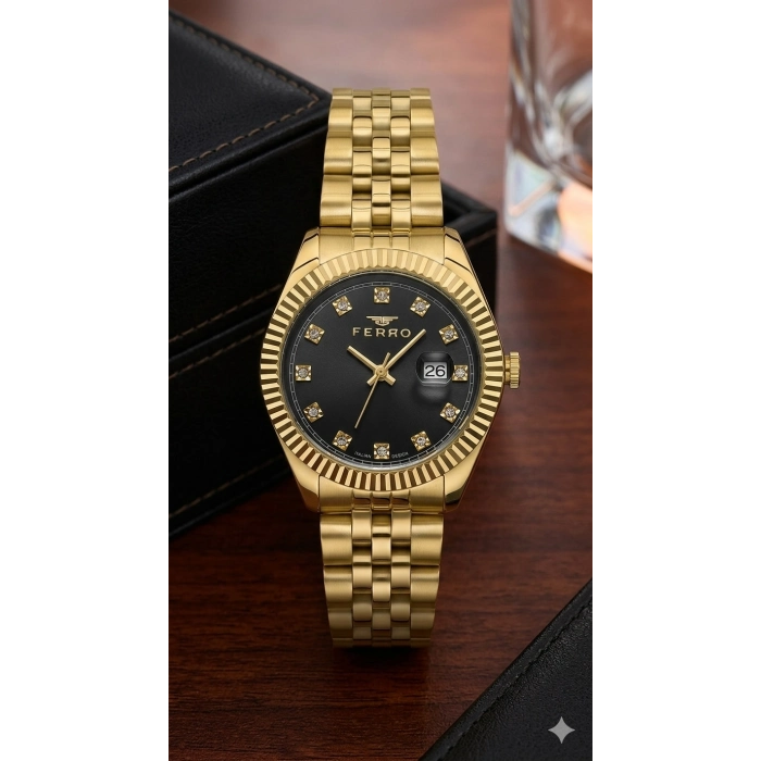 Ferro Sarı Çelik Kordon Kadın Kol Saati FL21294A-B6