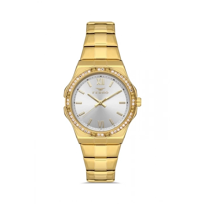 Ferro Yellow Steel Strap Womens Wristwatch FL21358A-B