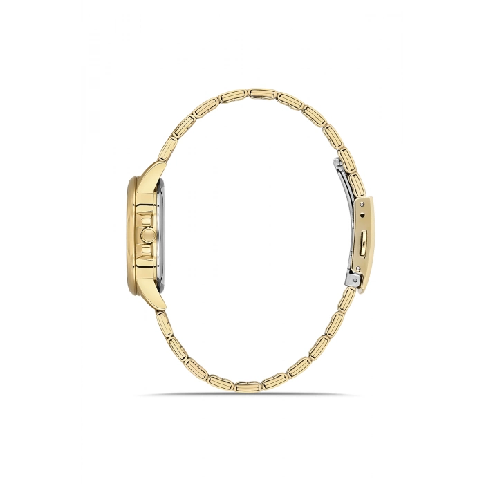 Ferro Sarı Çelik Kordon Kadın Kol Saati FL21393A-B6 3ATM Su Geçirmez 2 Yıl Garantili HediyePaketli