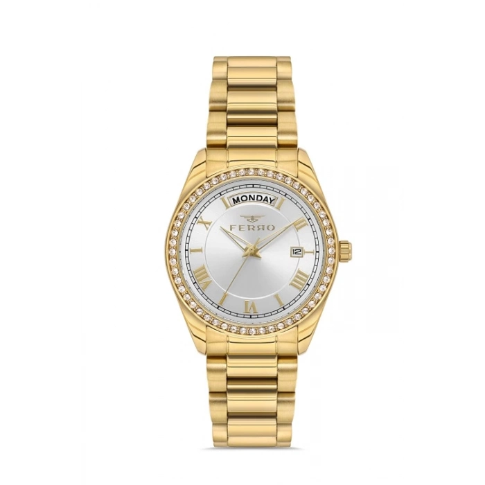 Ferro Sarı Celik Kordon Kadın Kol Saati FL21442A-B