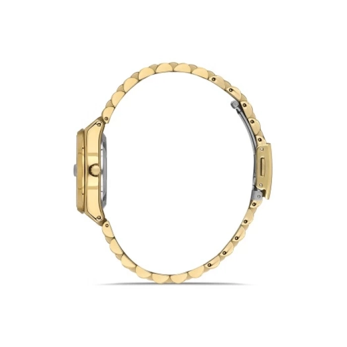 Ferro Sarı Çelik Kordon Kadın Kol Saati FL21492A-B 3ATM Su Geçirmez 2 Yıl Garantili HediyePaketli