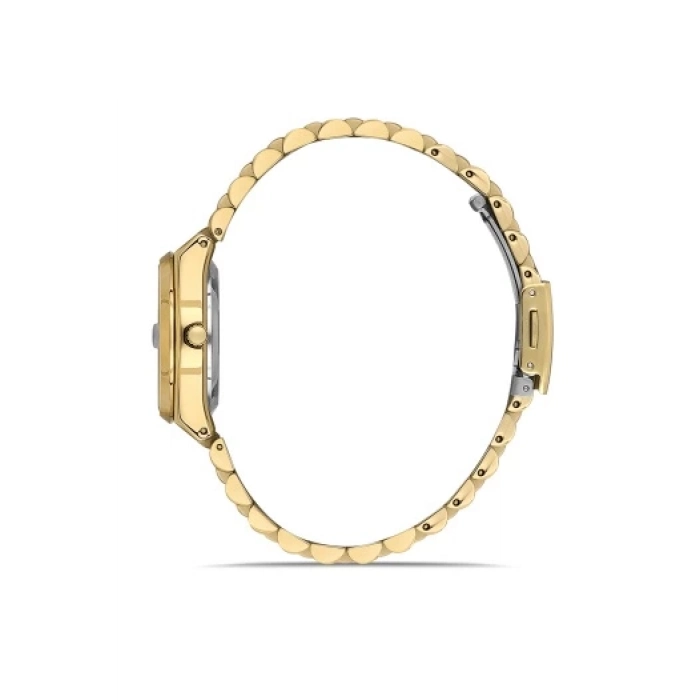 Ferro Sarı Çelik Kordon Kadın Kol Saati FL21492A-B6 3ATM Su Geçirmez 2 Yıl Garantili HediyePaketli