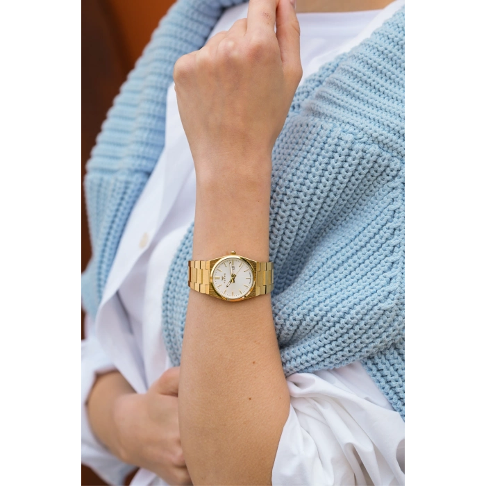 Ferro Sarı Çelik Kordon Kadın Kol Saati FL21495A-B 3ATM Su Geçirmez 2 Yıl Garantili Hediye Paketli