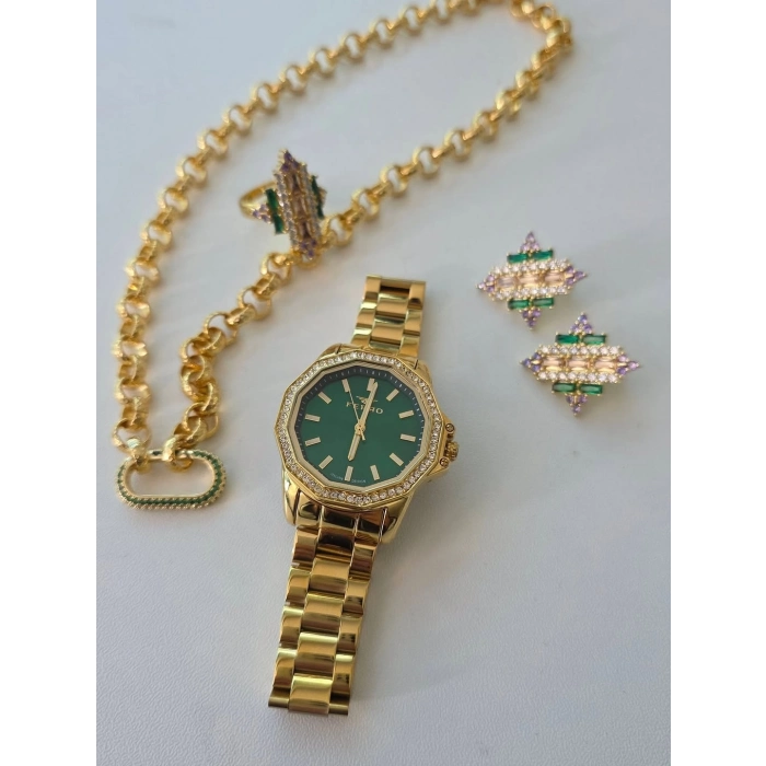 Ferro Sarı Çelik Kordon Kadın Kol Saati FL21540AWT-B6 3ATM Su Geçirmez 2 Yıl Garantili HediyePaketli