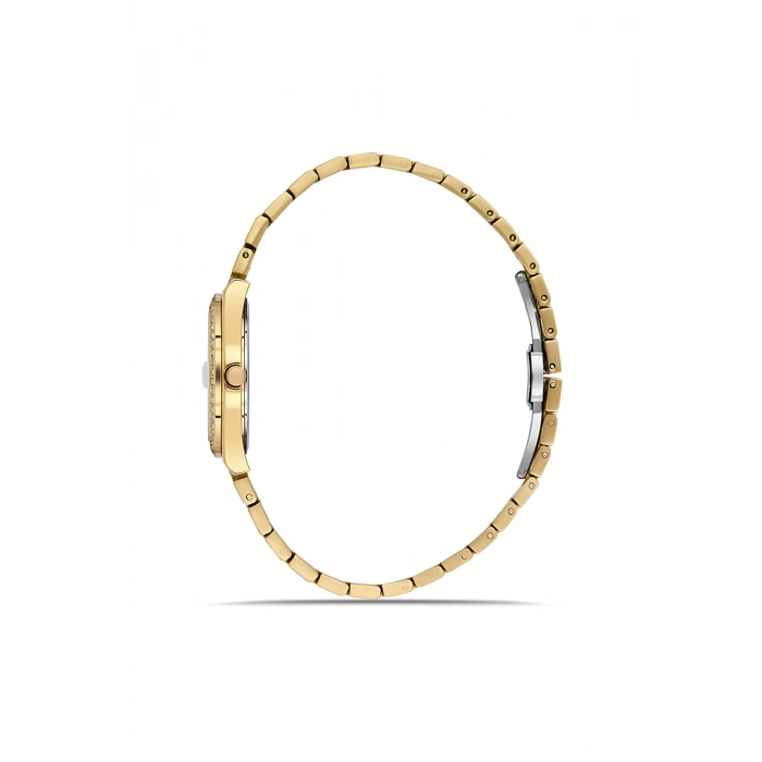 Ferro Sarı Çelik Kordon Kadın Kol Saati FL21596AWT-B6 3ATM Su Geçirmez 2 Yıl Garantili HediyePaketli