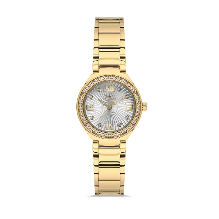 Ferro Sarı Çelik Kordon Kadın Kol Saati Fl21611AWT-B 3ATM Su Geçirmez 2 Yıl Garantili HediyePaketli