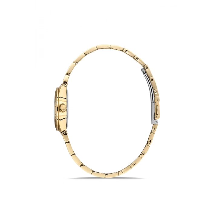 Ferro Sarı Çelik Kordon Kadın Kol Saati Fl21611AWT-B 3ATM Su Geçirmez 2 Yıl Garantili HediyePaketli