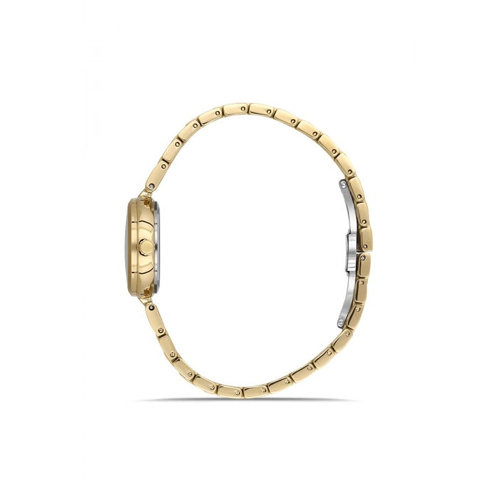 Ferro Sarı Çelik Kordon Kadın Kol Saati FL21617AWT-B 3ATM Su Geçirmez 2 Yıl Garantili HediyePaketli