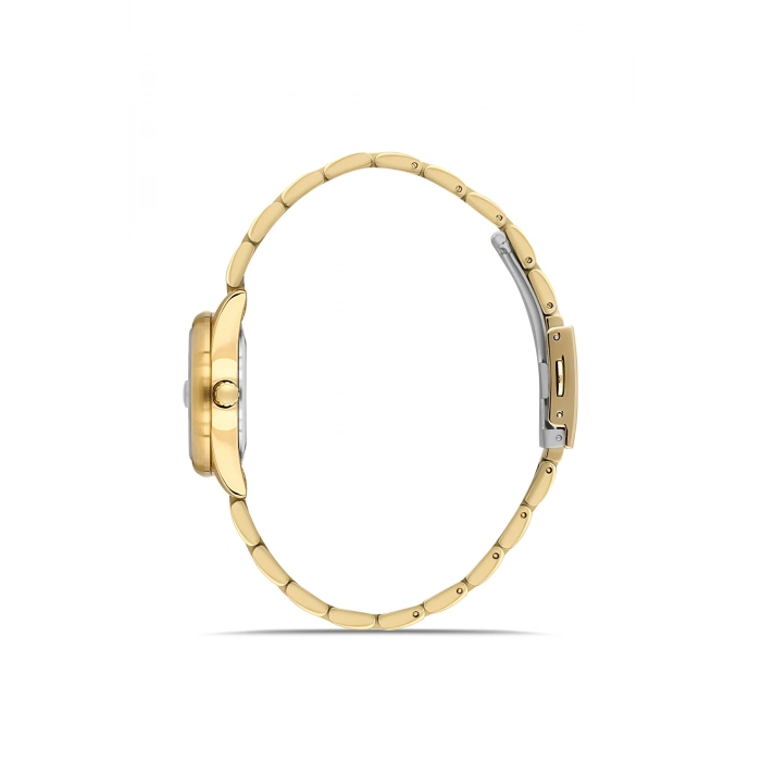 Ferro Sarı Çelik Kordon Kadın Kol Saati FL21618A-B 3ATM Su Geçirmez 2 Yıl Garantili HediyePaketli