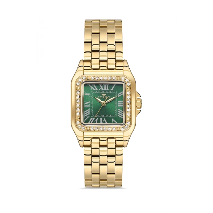 Ferro Sarı Çelik Kordon Kadın Kol Saati FL40112A-B6 3ATM Su Geçirmez 2 Yıl Garantili HediyePaketli