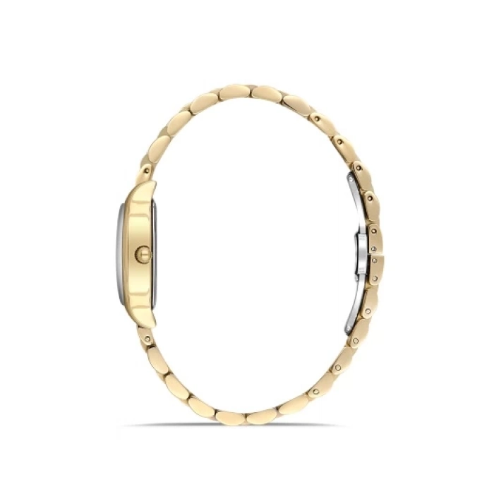 Ferro Sarı Çelik Kordon Kadın Kol Saati FL40118A-B 3ATM Su Geçirmez 2 Yıl Garantili HediyePaketli