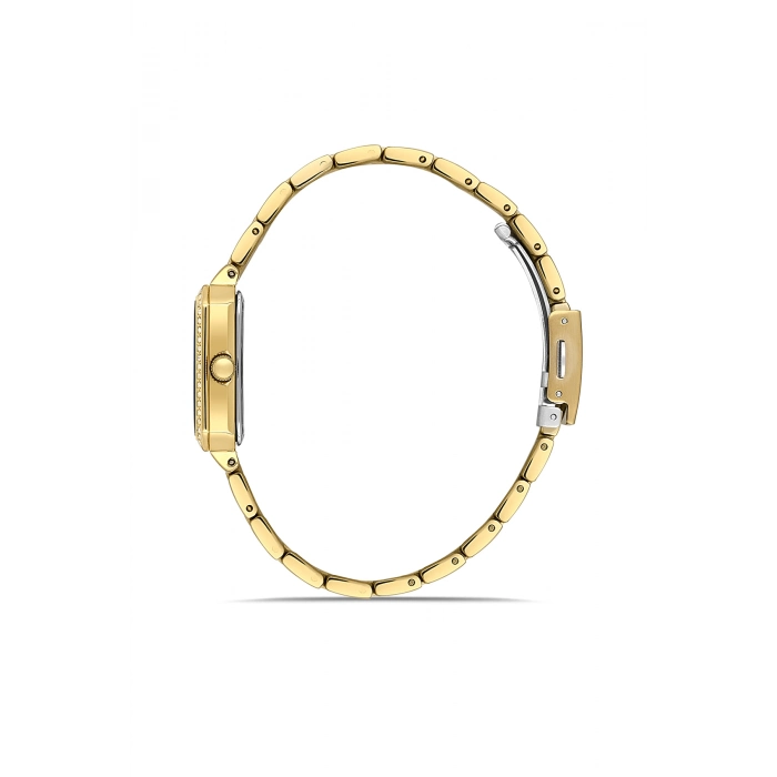 Ferro Sarı Çelik Kordon Kadın Kol Saati FL40142A-B 3ATM Su Geçirmez 2 Yıl Garantili HediyePaketli