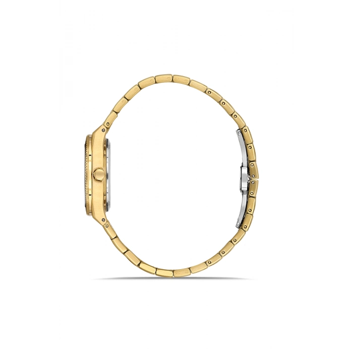 Ferro Sarı Çelik Kordon Kadın Kol Saati FL40146A-B 3ATM Su Geçirmez 2 Yıl Garantili HediyePaketli