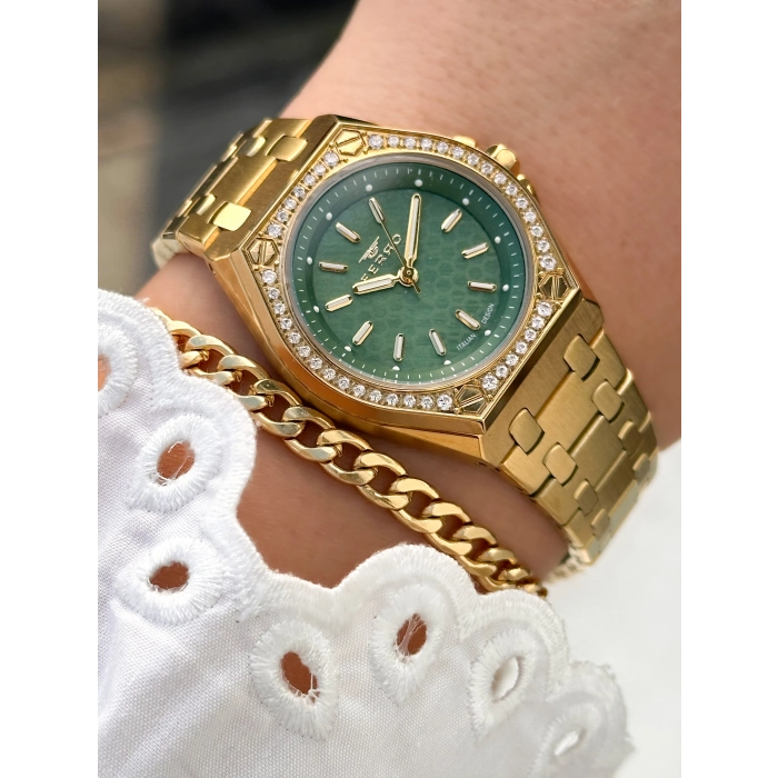 Ferro Sarı Çelik Kordon Kadın Kol Saati FL43007A-B6 3ATM Su Geçirmez 2 Yıl Garantili HediyePaketli