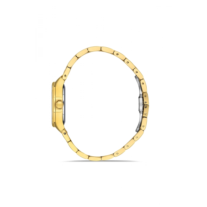 Ferro Sarı Çelik Kordon Kadın Kol Saati FL43018A-B6 3ATM Su Geçirmez 2 Yıl Garantili HediyePaketli