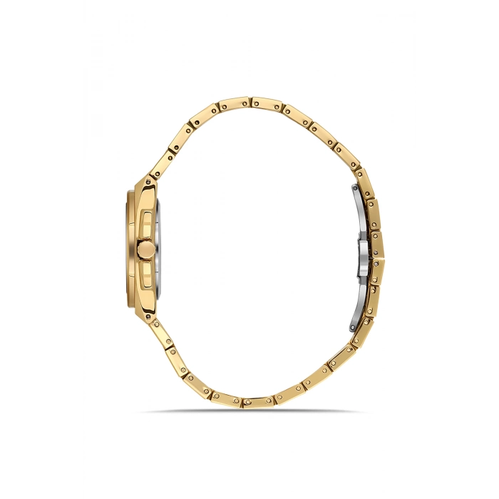 Ferro Sarı Çelik Kordon Kadın Kol Saati FL43026A-B 3ATM Su Geçirmez 2 Yıl Garantili HediyePaketli