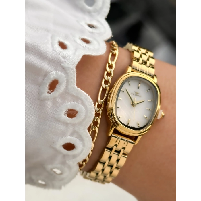 Ferro Sarı Çelik Kordon Kadın Kol Saati FM88091A-B 2 Yıl Garantili 3 ATM Su Geçirmez Hediye Paketli