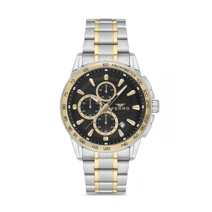 Ferro Sarı/Gümüş Çelik Kordon Erkek Kol Saati FM31441A-D2