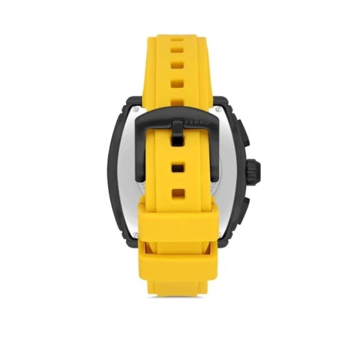 Ferro Sarı Silikon Kordon Erkek Kol Saati FM11351D-ZN Fonksiyonları Aktif 3ATM Su Geçirmez