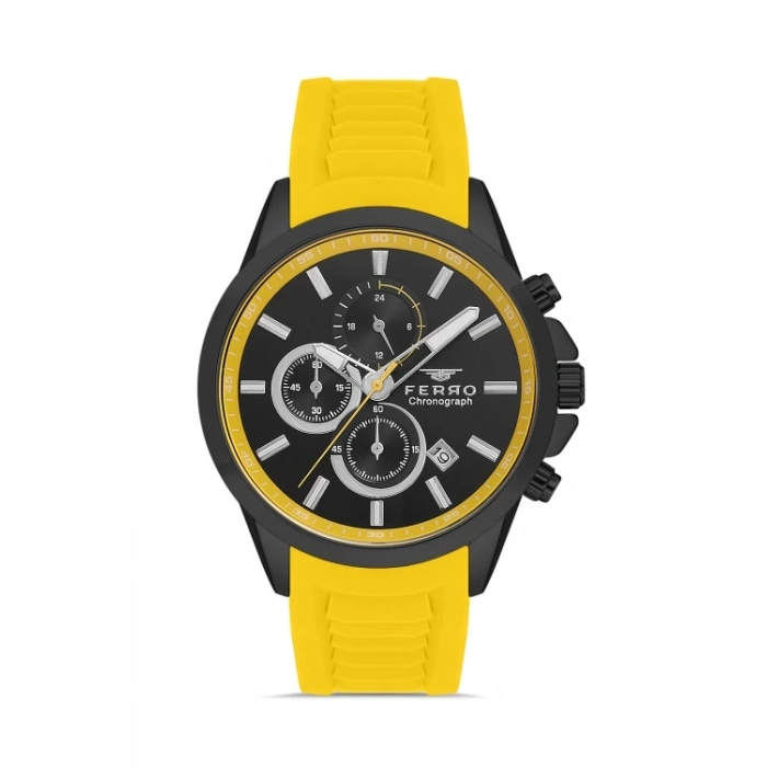 Ferro Yellow Silicone Band Mens Wristwatch FM31359D-ZN