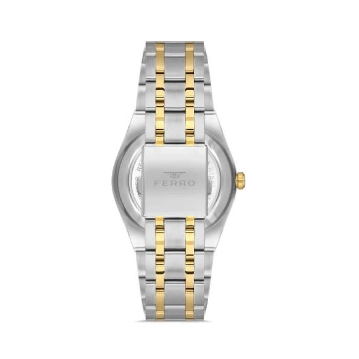 Ferro Sarı ve Gümüş Çelik Kordon Erkek Kol Saati F11474A-D6 3 ATM Su Geçirmez 2 Yıl Garantili