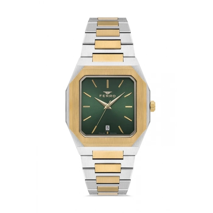 Ferro Sarı ve Gümüş Çelik Kordon Erkek Kol Saati F11481AWT-D6 3 ATM Su Geçirmez 2 Yıl Garantili