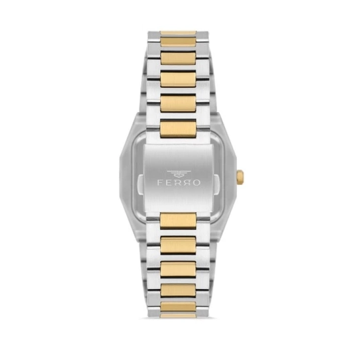 Ferro Sarı ve Gümüş Çelik Kordon Erkek Kol Saati F11481AWT-D6 3 ATM Su Geçirmez 2 Yıl Garantili